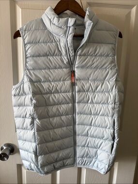 Ozark Trail light blue Quilted Puffer Vest with Orange Logo